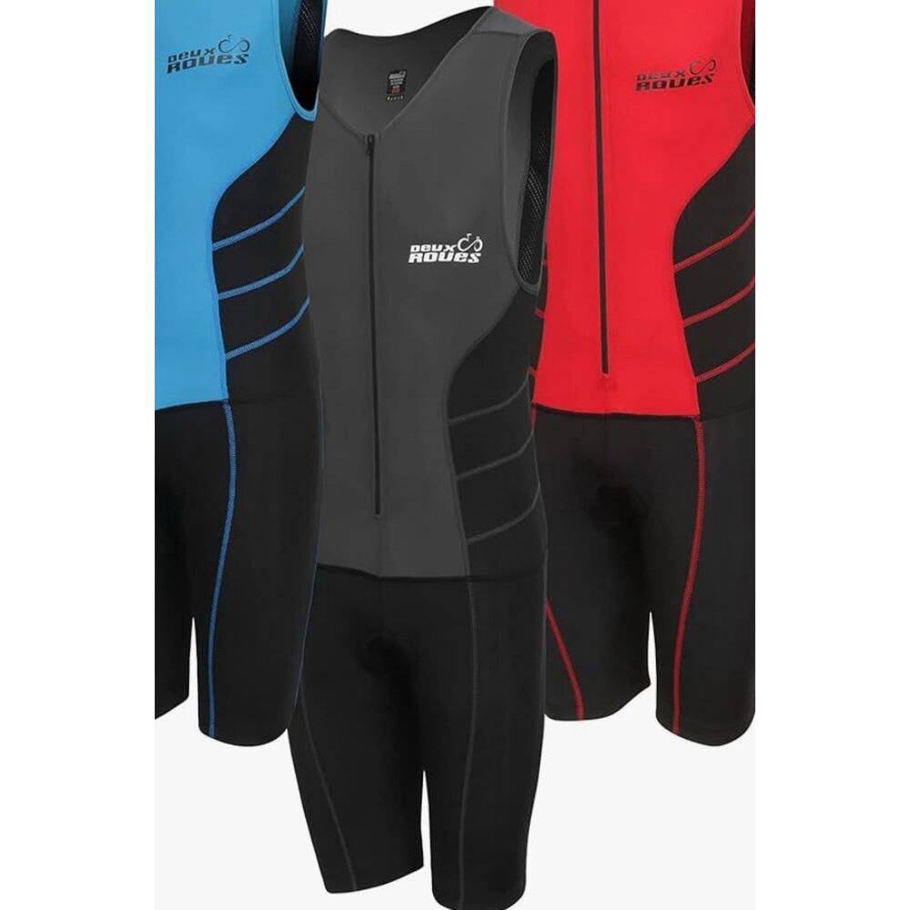 Deux Roues Youth Junior Kids Triathlon Suit Tri Cycling Skin Suit Sz 14 Gray